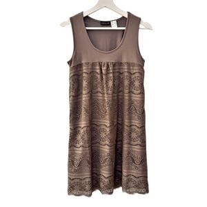 Venus Sleeveless Brown Shift Dress size XS